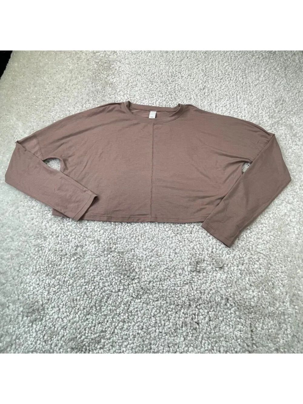 Vitality Cut Out Back Long Sleeve Crop Top Brown Womens Medium
